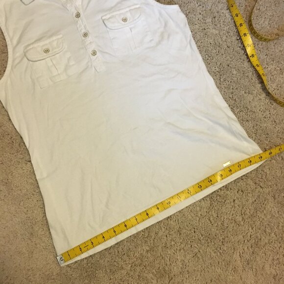 Tommy Hilfiger Preppy Cotton 1/2 Button Up Tank Top - Picture 12 of 14